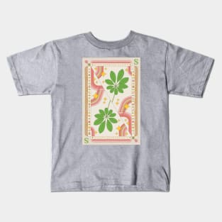 Schefflera Abricola Umbrella Plant Illustration with Playing Card Design for Plant Mom Plant Daddy Kids T-Shirt